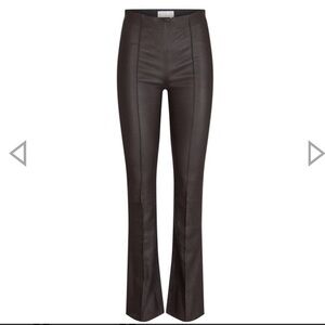 Remain Birger Christensen Floral High-Waist Leather Bootcut Pants